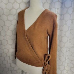 Madewell texture and thread Wrap-Tie Top.